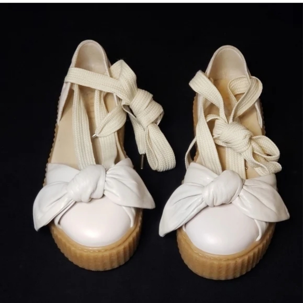 PUMA x FENTY Rhianna Bow Creeper Tie Up Sandals OFF WHITE Sz10